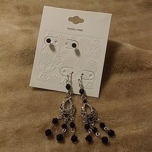 Black/Silver Dangle and Stud EARRINGS